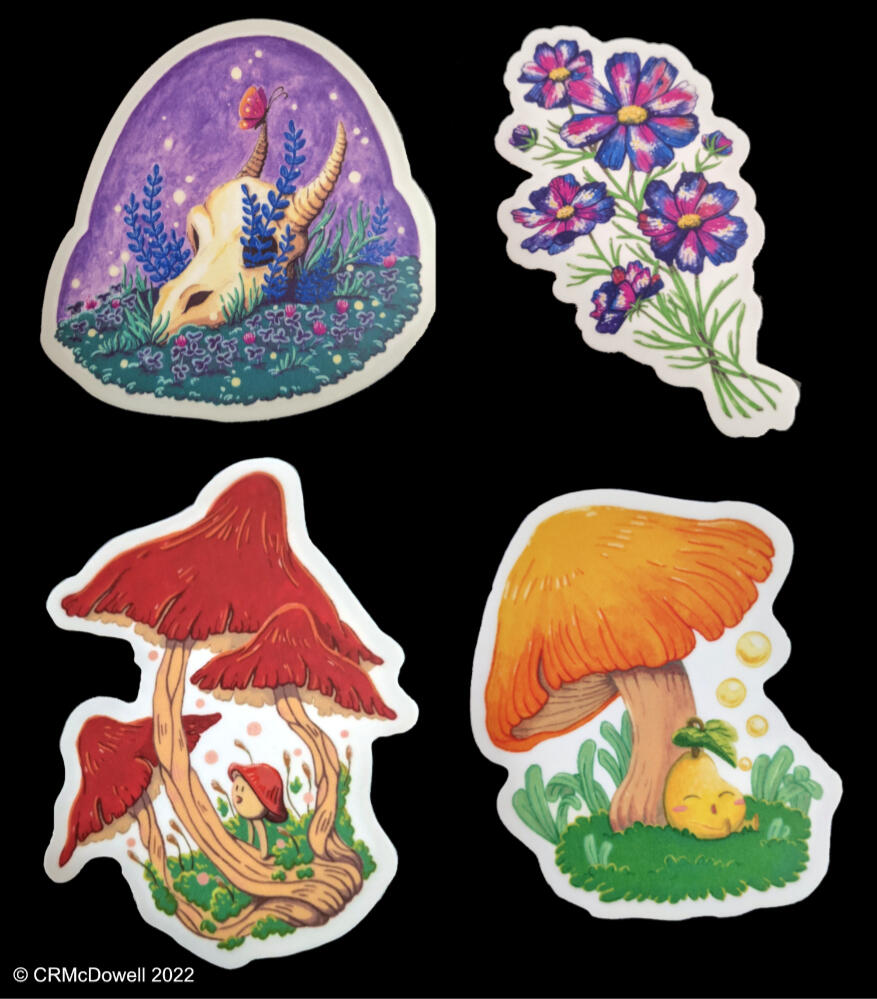 Vinyl Stickers (~3" along max length)